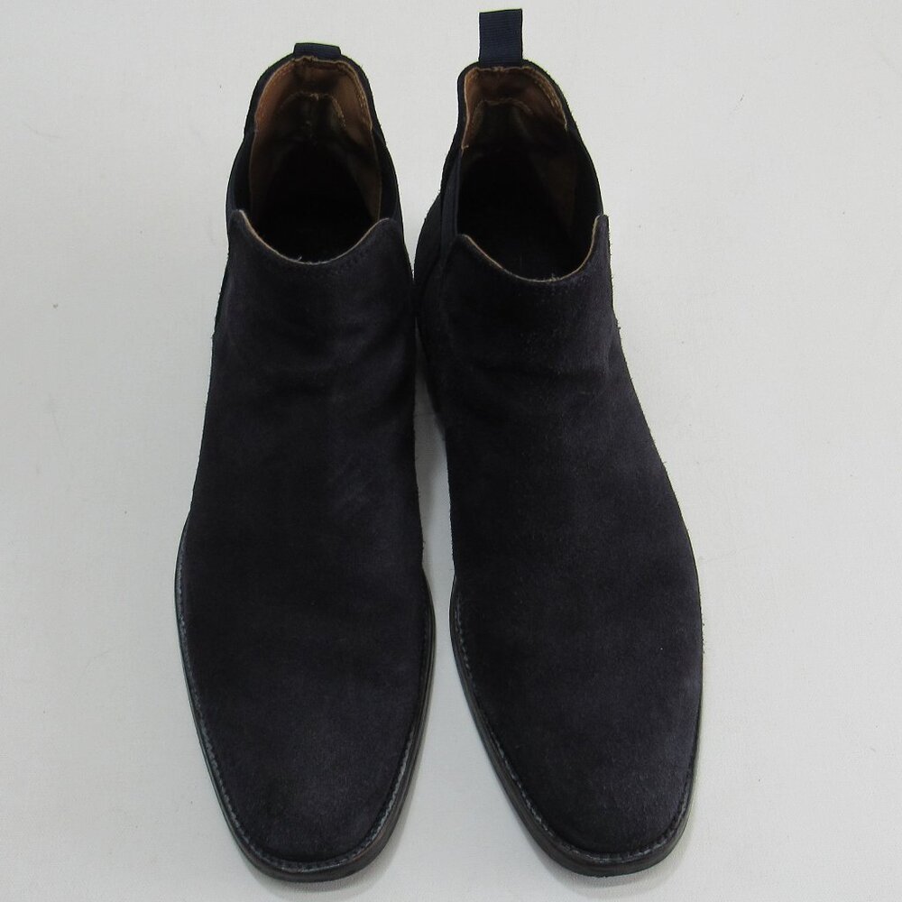Aldo Men's Vianello Suede Chelsea Boots Size 9  - Navy Closed Square Toe Slip On - Picture 3 of 10